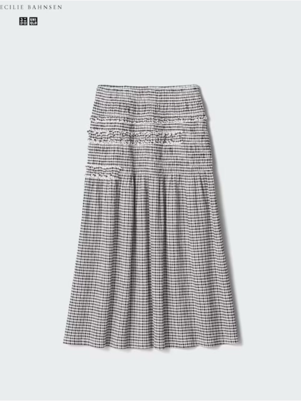 Cecilie Bahnsen Uniqlo Shirring Gingham Skirt